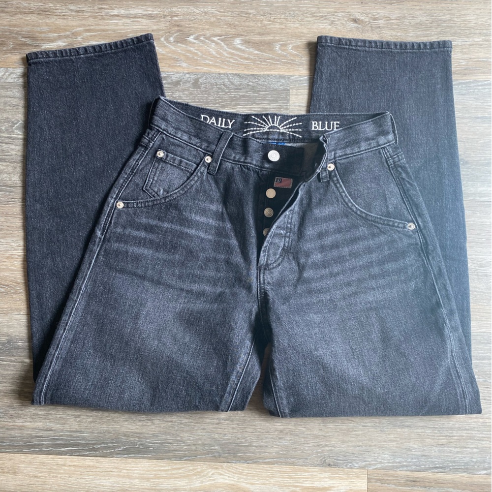 AG Daily Blue Wide Leg Barrel Jeans Mantra Black Jeans - Picture 4 of 13